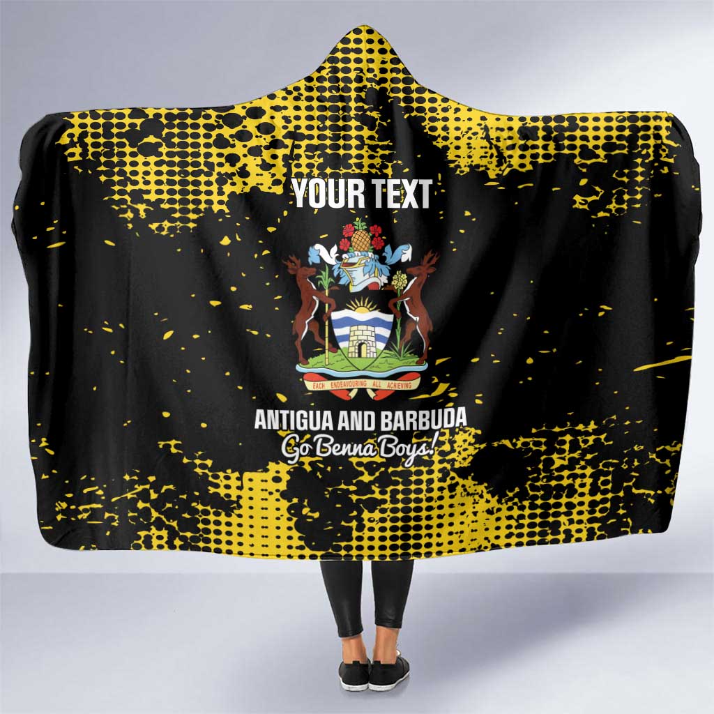 Custom Antigua and Barbuda Football Hooded Blanket Go Benna Boys - Wonder Print Shop