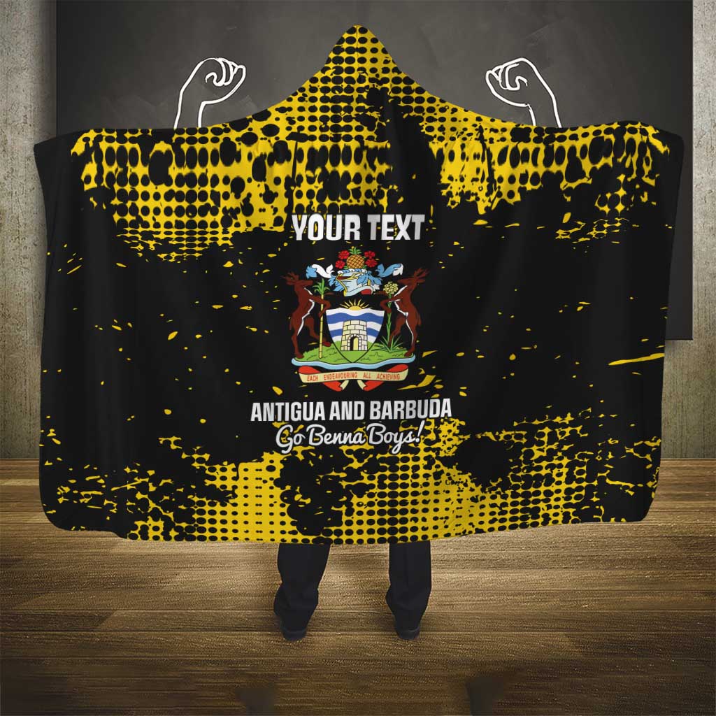 Custom Antigua and Barbuda Football Hooded Blanket Go Benna Boys - Wonder Print Shop