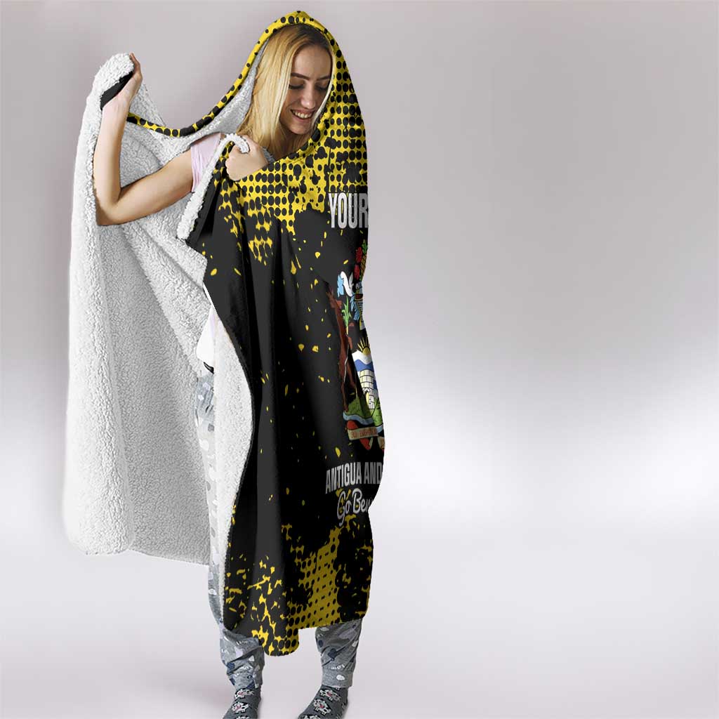 Custom Antigua and Barbuda Football Hooded Blanket Go Benna Boys - Wonder Print Shop