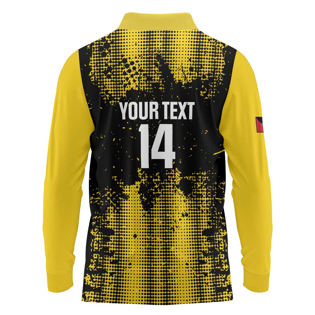 Custom Antigua and Barbuda Football Long Sleeve Polo Shirt Go Benna Boys - Wonder Print Shop