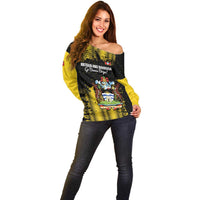 Custom Antigua and Barbuda Football Off Shoulder Sweater Go Benna Boys - Wonder Print Shop