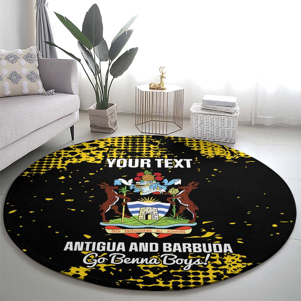 Custom Antigua and Barbuda Football Round Carpet Go Benna Boys - Wonder Print Shop