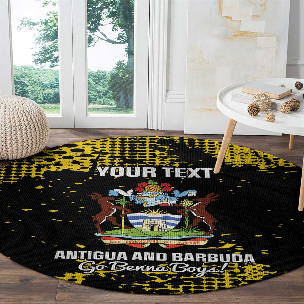 Custom Antigua and Barbuda Football Round Carpet Go Benna Boys - Wonder Print Shop