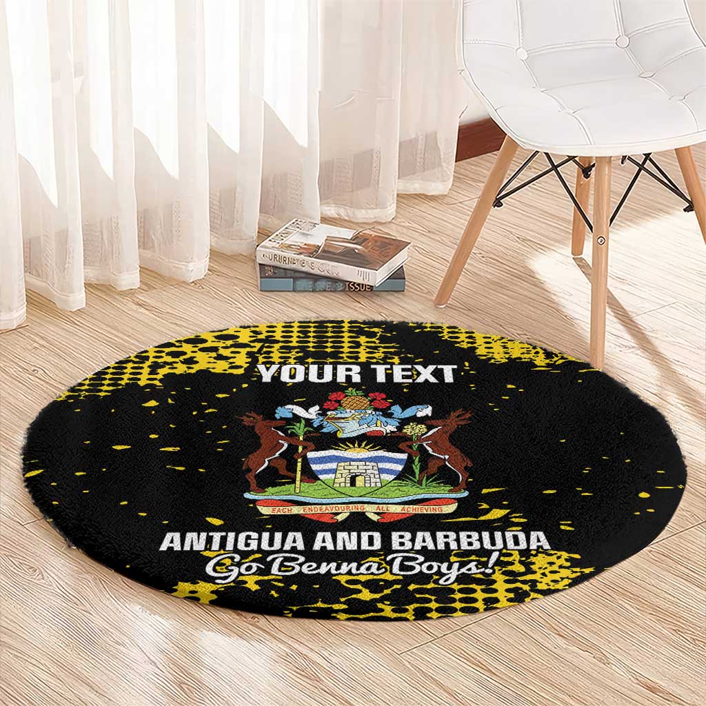 Custom Antigua and Barbuda Football Round Carpet Go Benna Boys - Wonder Print Shop