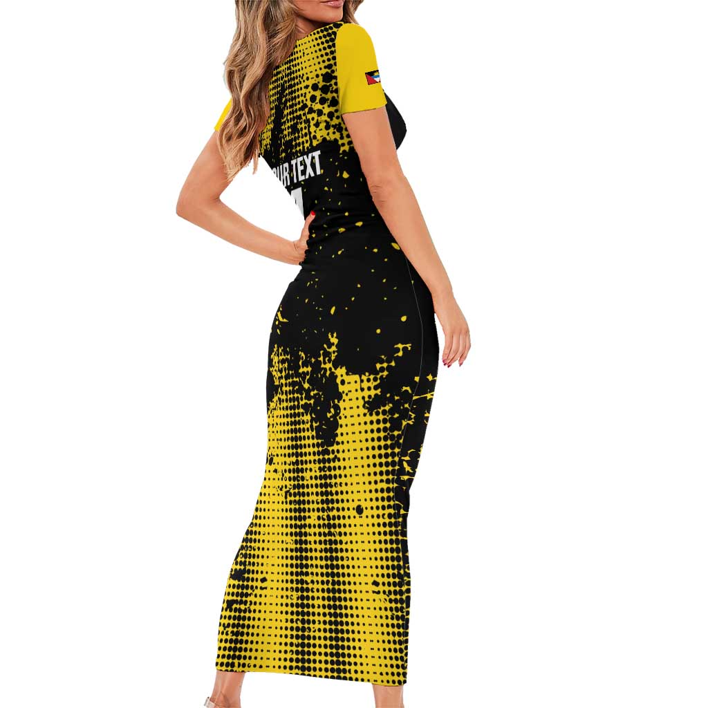 Custom Antigua and Barbuda Football Short Sleeve Bodycon Dress Go Benna Boys - Wonder Print Shop