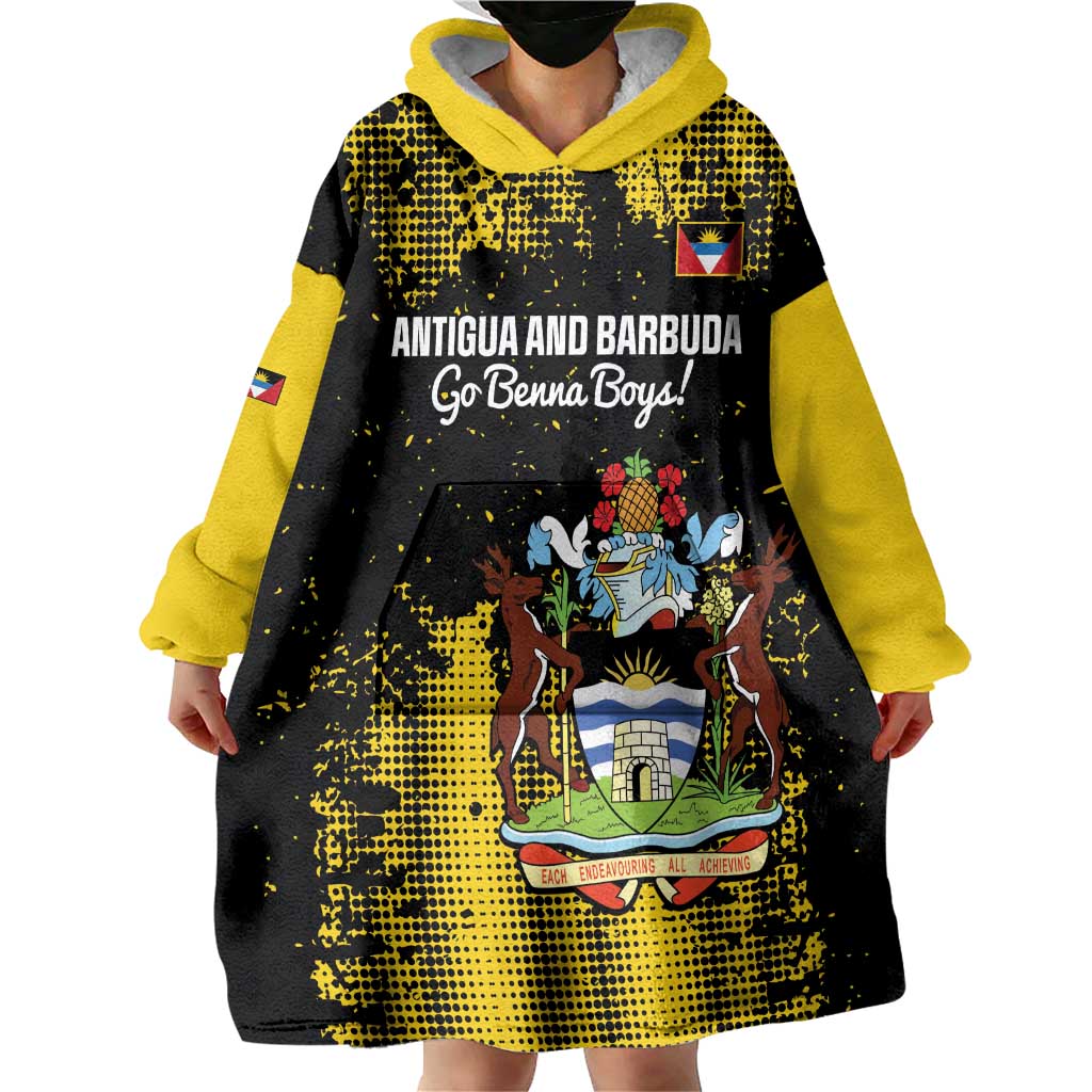 Custom Antigua and Barbuda Football Wearable Blanket Hoodie Go Benna Boys - Wonder Print Shop