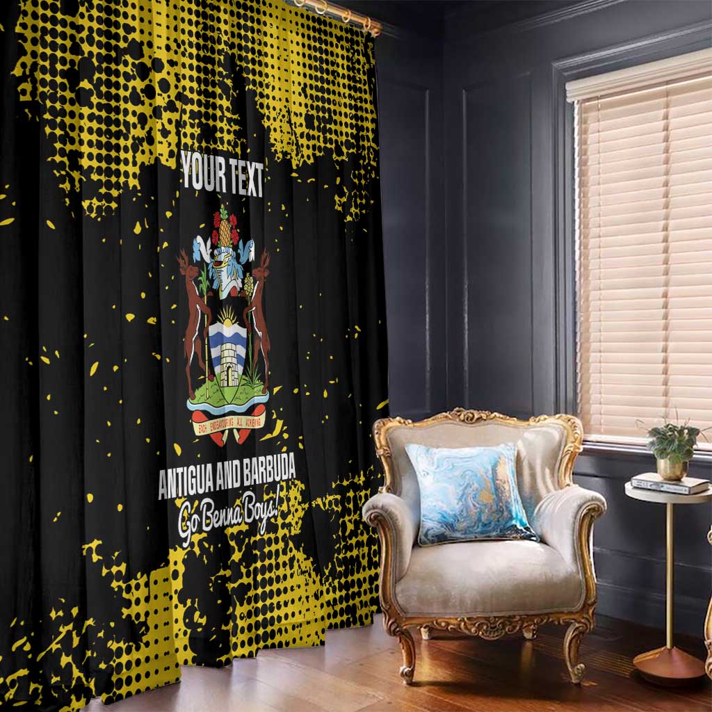 Custom Antigua and Barbuda Football Window Curtain Go Benna Boys - Wonder Print Shop