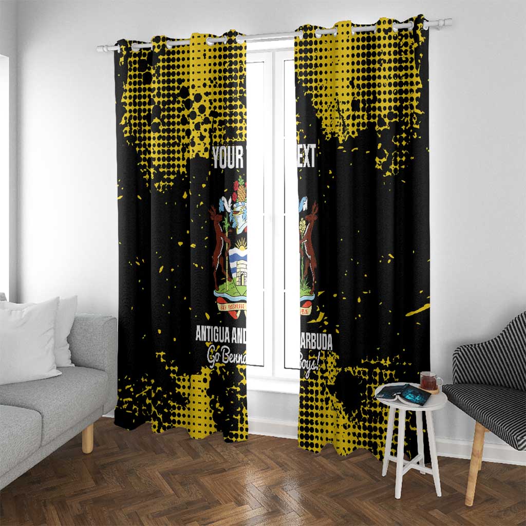 Custom Antigua and Barbuda Football Window Curtain Go Benna Boys - Wonder Print Shop