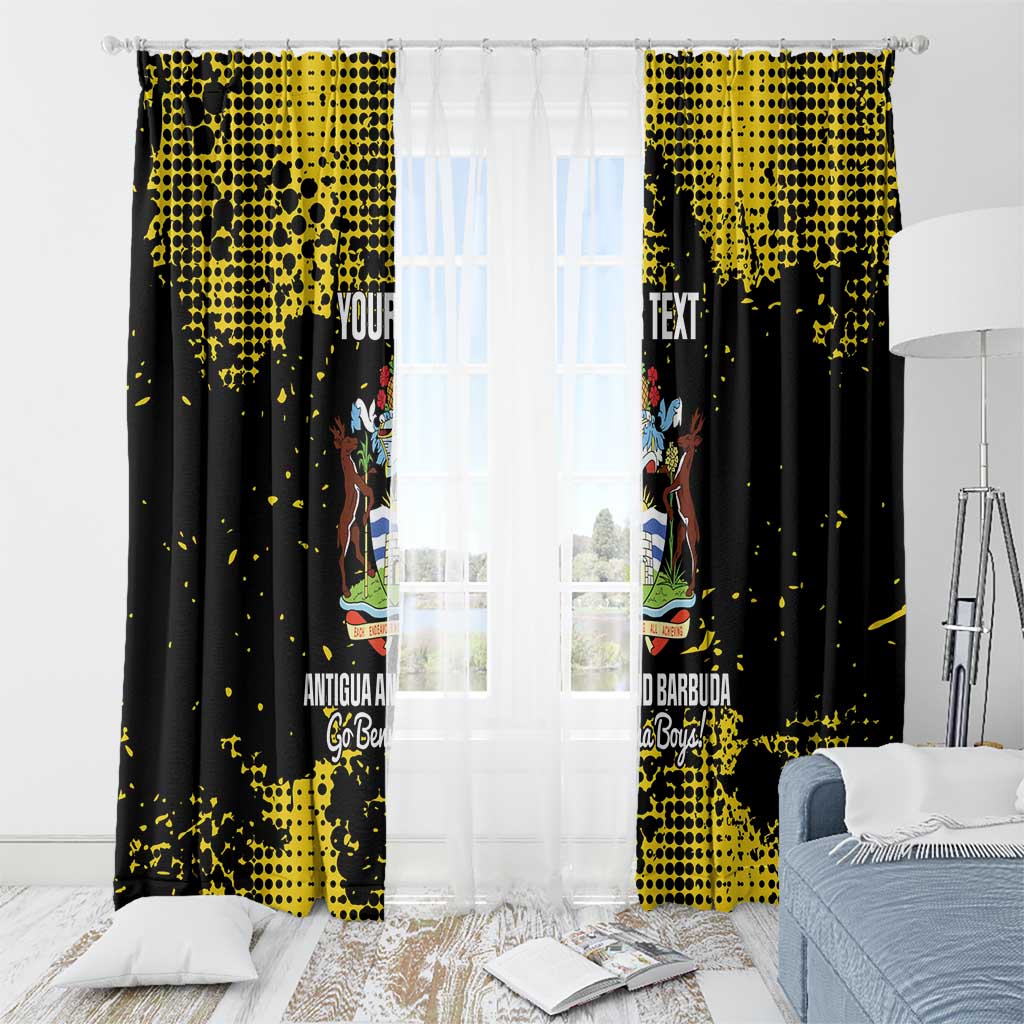 Custom Antigua and Barbuda Football Window Curtain Go Benna Boys - Wonder Print Shop