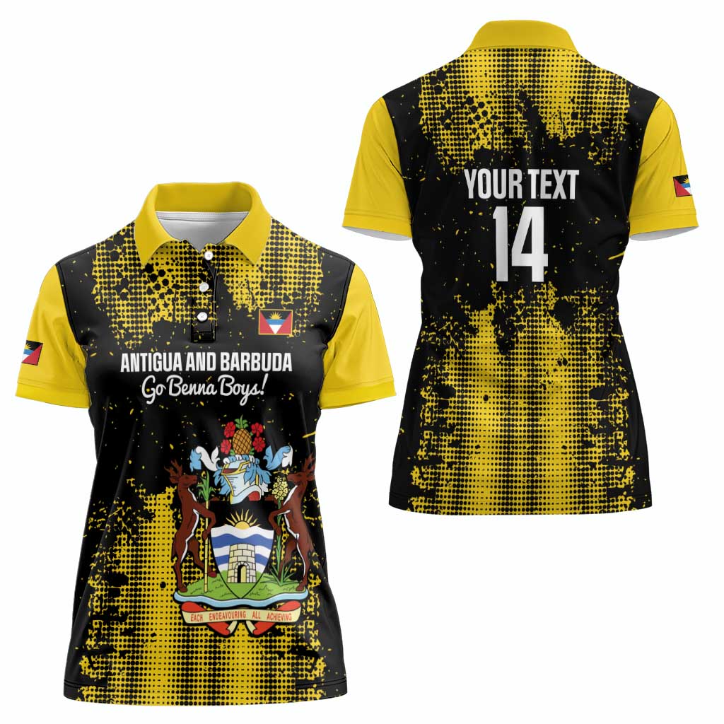 Custom Antigua and Barbuda Football Women Polo Shirt Go Benna Boys - Wonder Print Shop