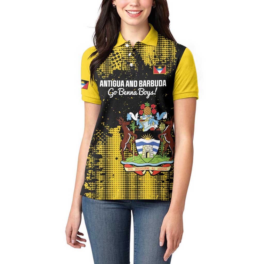 Custom Antigua and Barbuda Football Women Polo Shirt Go Benna Boys - Wonder Print Shop
