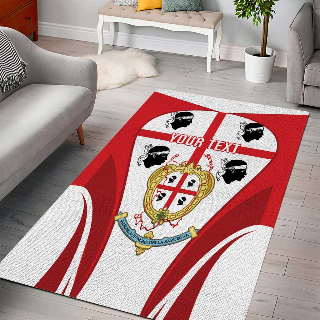 Personalised Sardinia Italy Area Rug Sardegna Quattro Mori Coat Of Arms