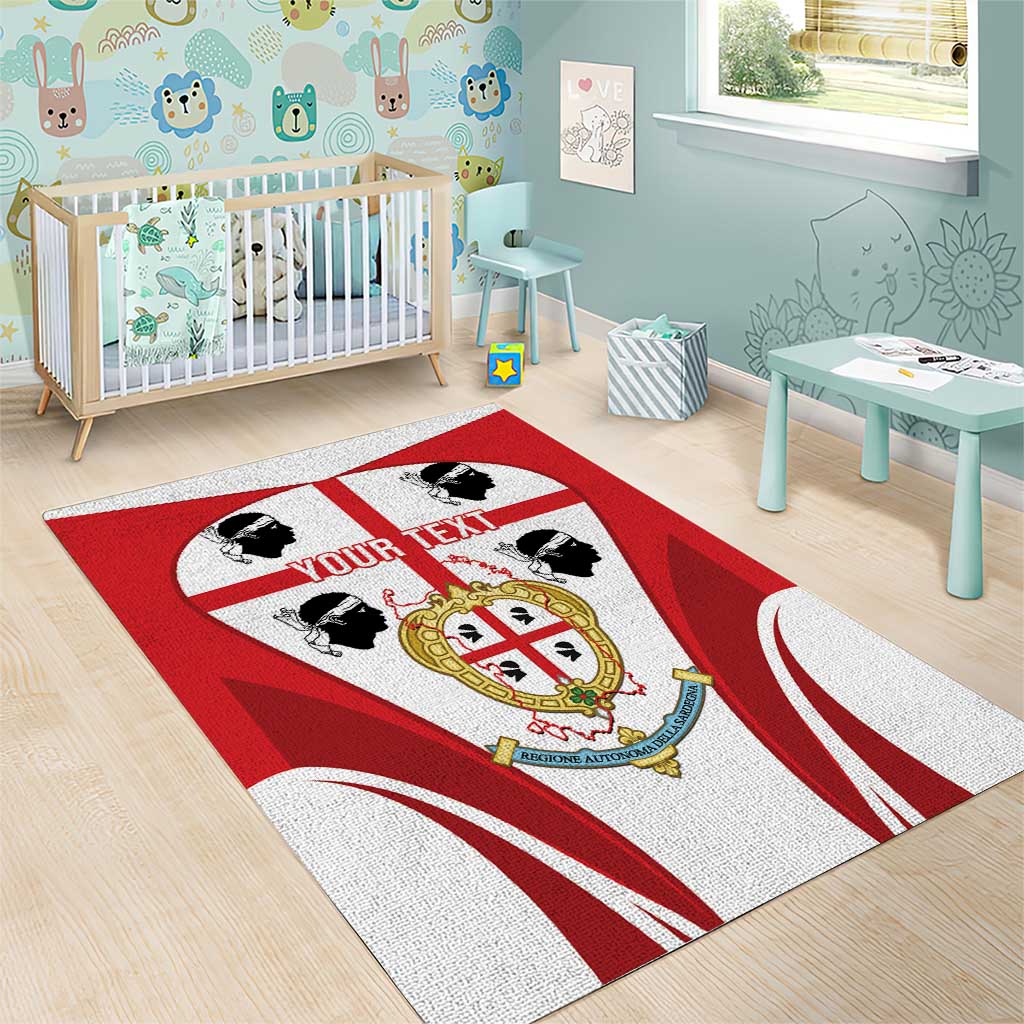 Personalised Sardinia Italy Area Rug Sardegna Quattro Mori Coat Of Arms