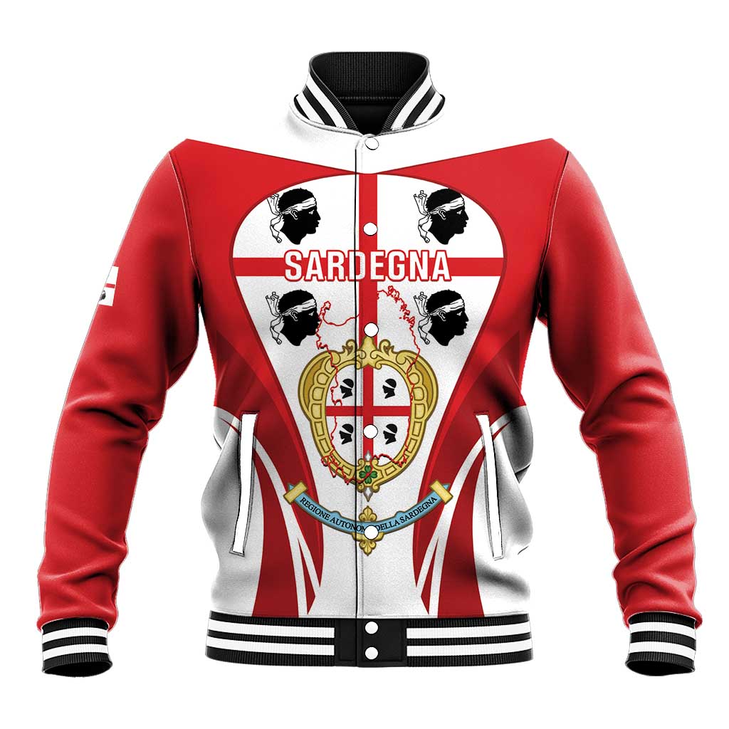 Personalised Sardinia Italy Baseball Jacket Sardegna Quattro Mori Coat Of Arms