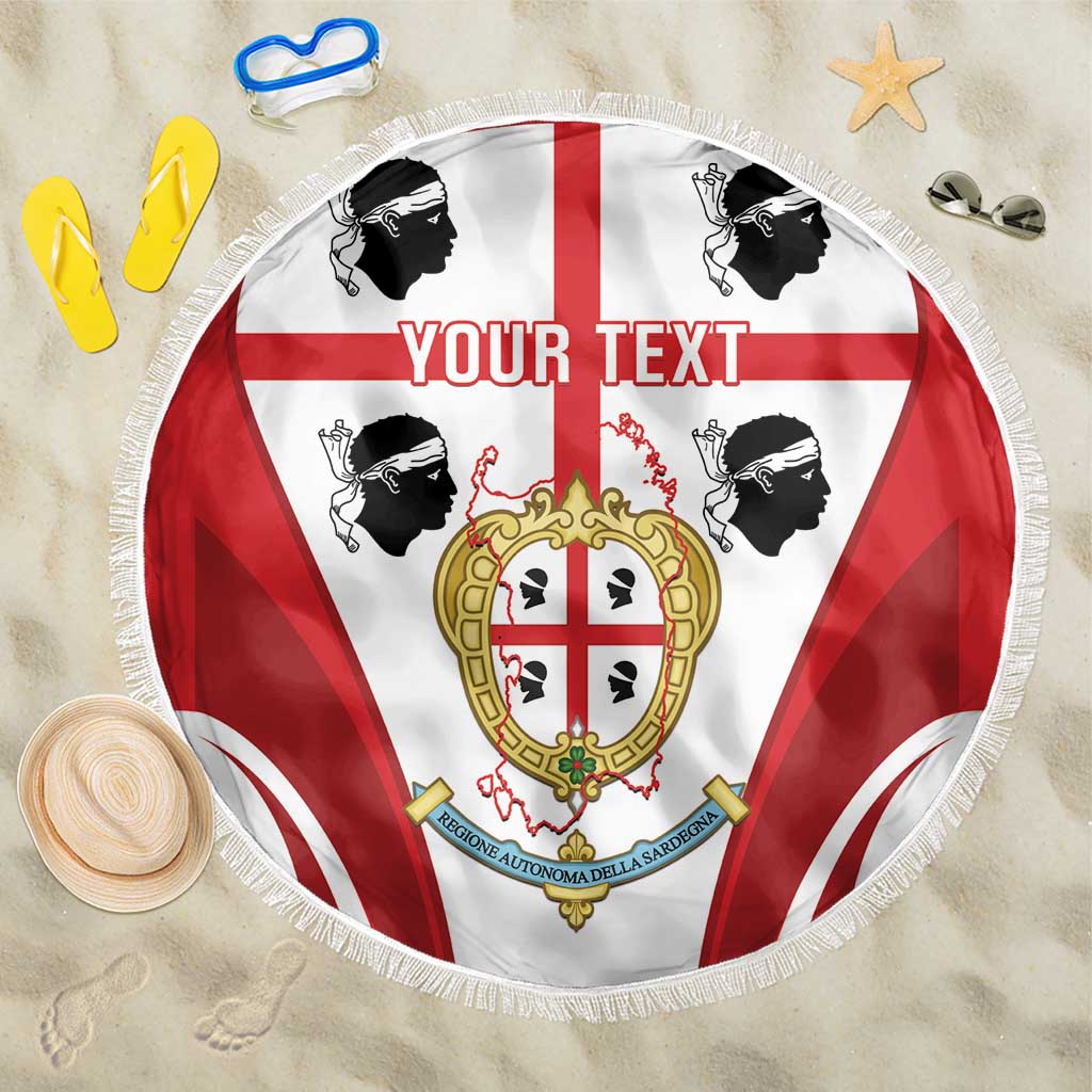 Personalised Sardinia Italy Beach Blanket Sardegna Quattro Mori Coat Of Arms