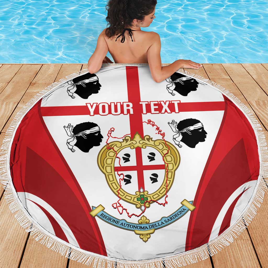 Personalised Sardinia Italy Beach Blanket Sardegna Quattro Mori Coat Of Arms
