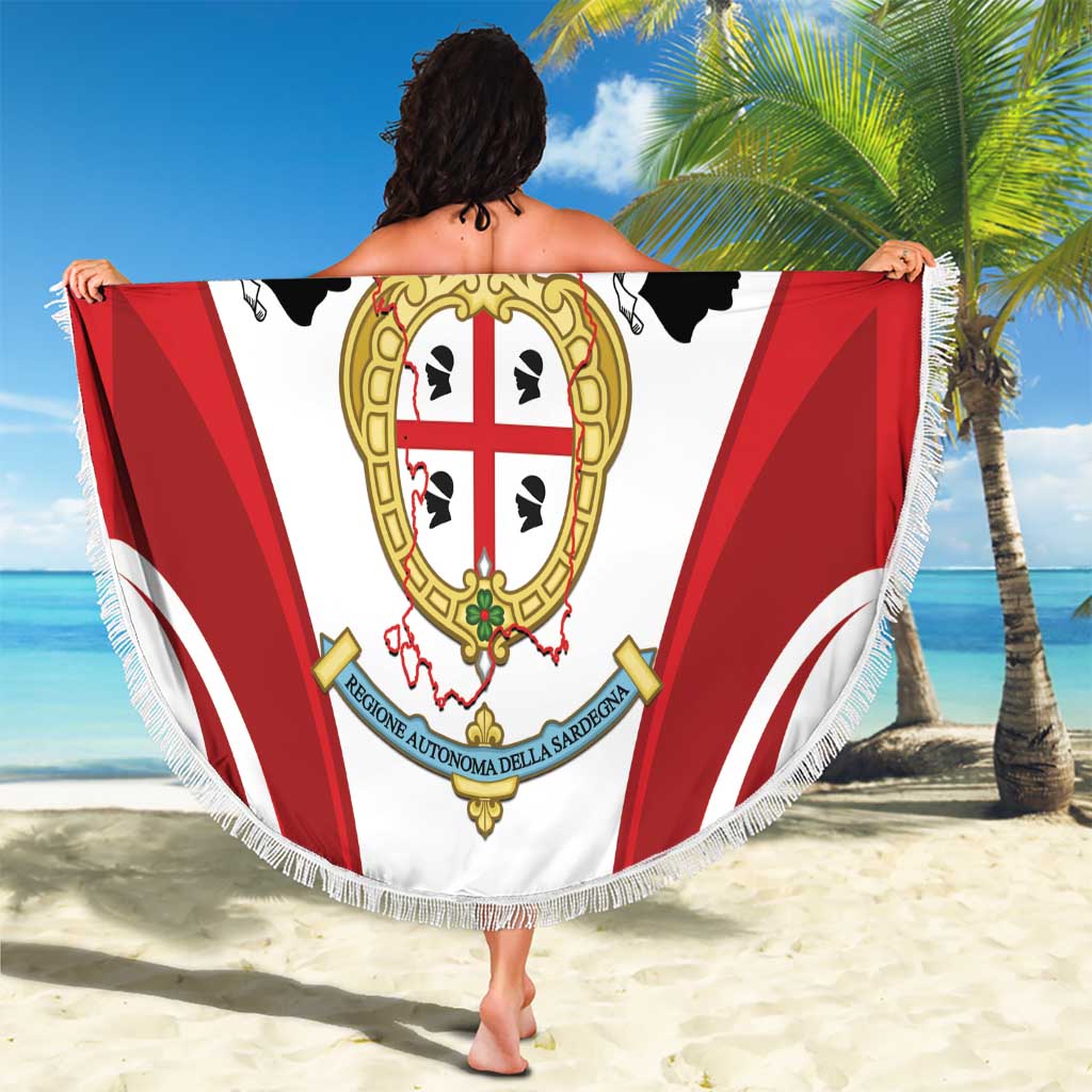 Personalised Sardinia Italy Beach Blanket Sardegna Quattro Mori Coat Of Arms