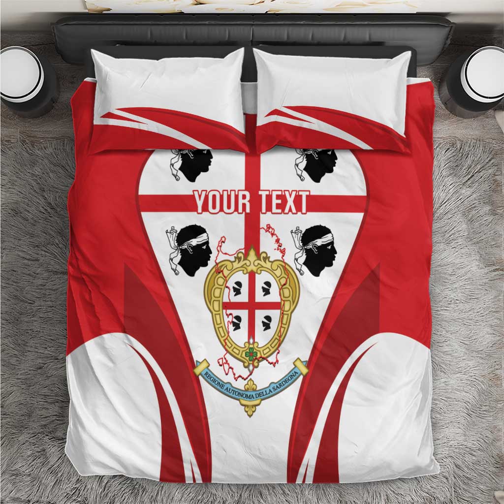 Personalised Sardinia Italy Bedding Set Sardegna Quattro Mori Coat Of Arms