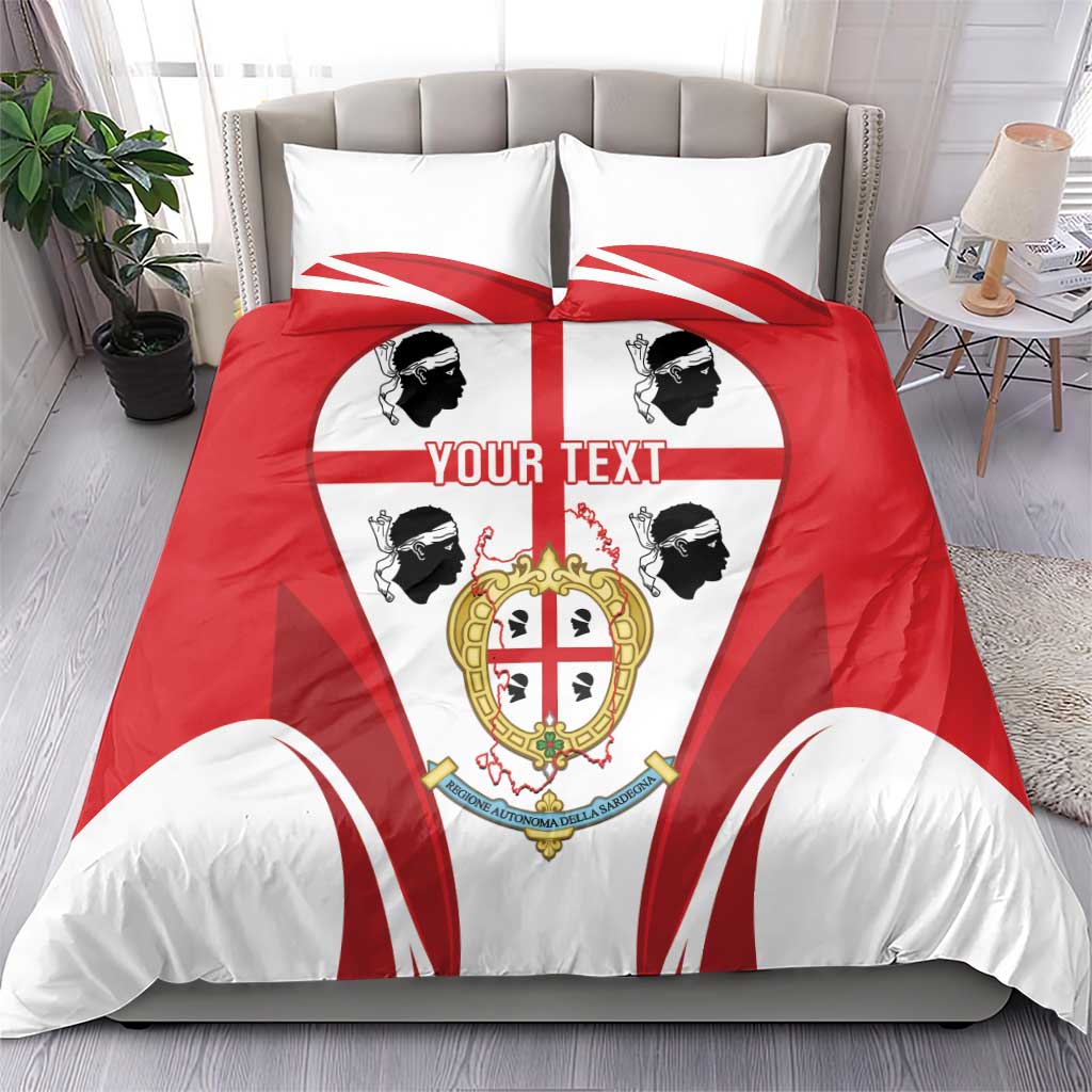 Personalised Sardinia Italy Bedding Set Sardegna Quattro Mori Coat Of Arms