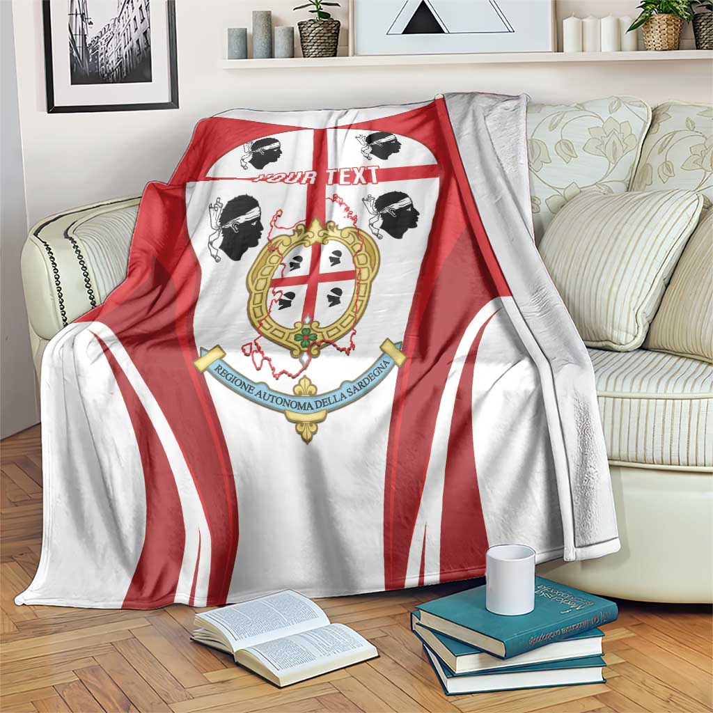 Personalised Sardinia Italy Blanket Sardegna Quattro Mori Coat Of Arms
