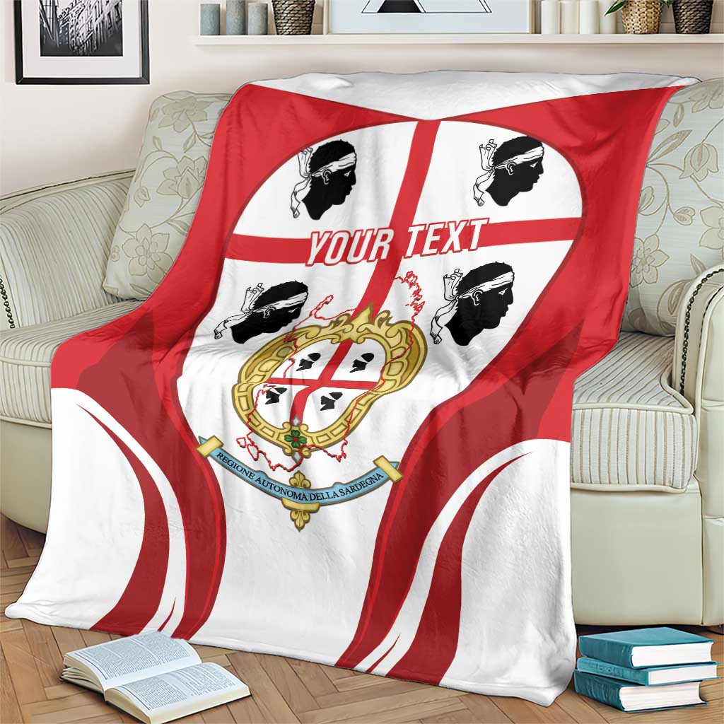 Personalised Sardinia Italy Blanket Sardegna Quattro Mori Coat Of Arms