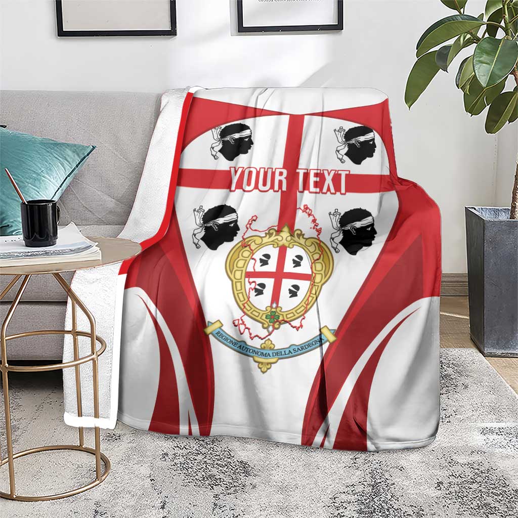 Personalised Sardinia Italy Blanket Sardegna Quattro Mori Coat Of Arms