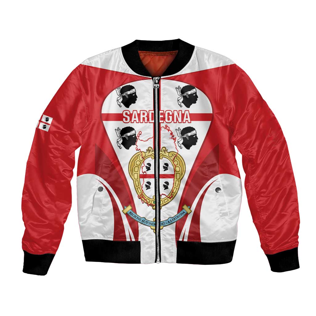 Personalised Sardinia Italy Bomber Jacket Sardegna Quattro Mori Coat Of Arms