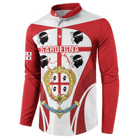 Personalised Sardinia Italy Button Sweatshirt Sardegna Quattro Mori Coat Of Arms