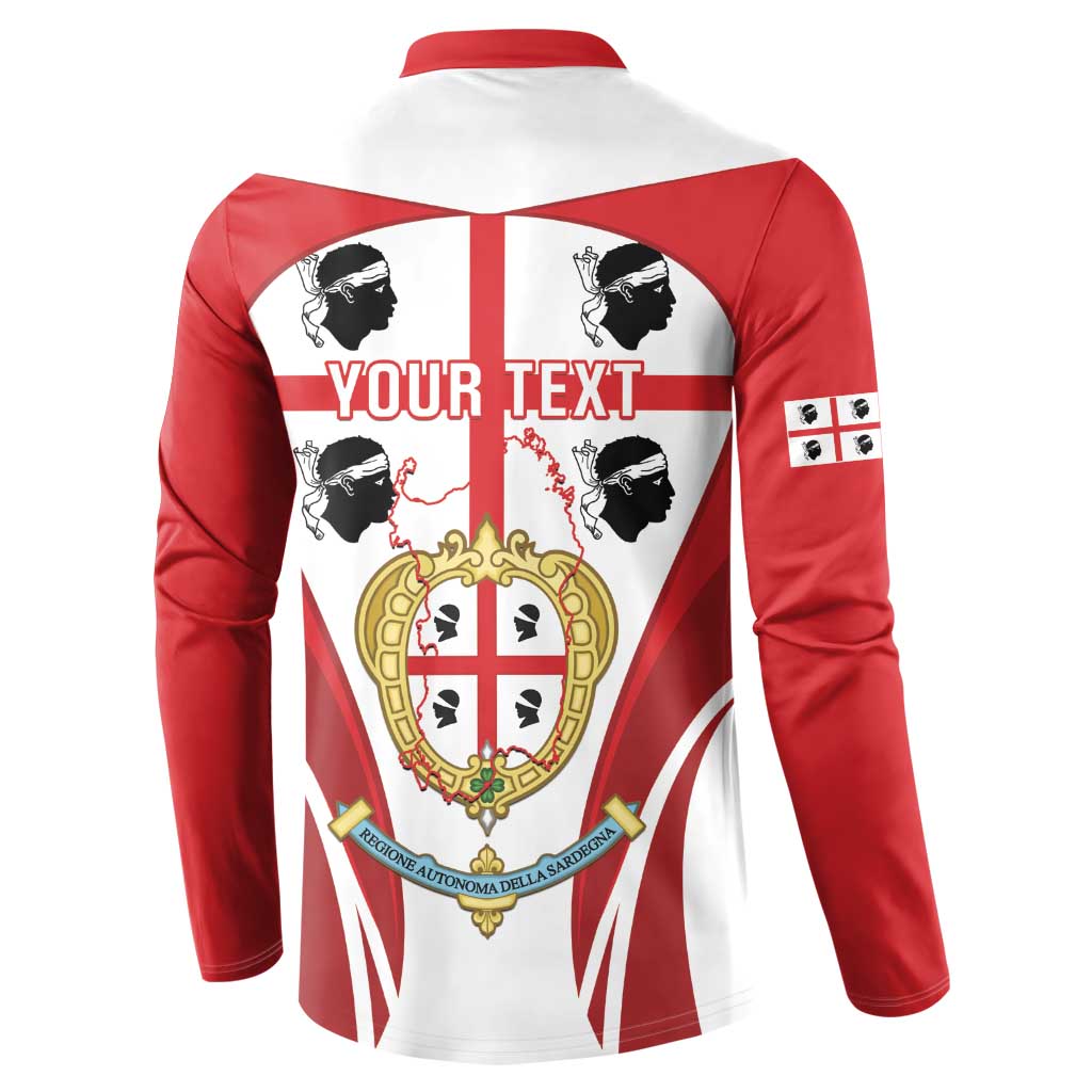 Personalised Sardinia Italy Button Sweatshirt Sardegna Quattro Mori Coat Of Arms