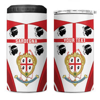 Personalised Sardinia Italy 4 in 1 Can Cooler Tumbler Sardegna Quattro Mori Coat Of Arms