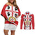 Personalised Sardinia Italy Couples Matching Off Shoulder Short Dress and Long Sleeve Button Shirt Sardegna Quattro Mori Coat Of Arms