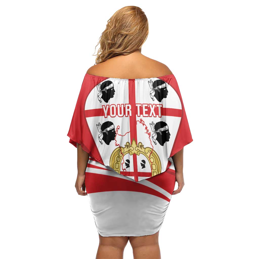 Personalised Sardinia Italy Family Matching Off Shoulder Short Dress and Hawaiian Shirt Sardegna Quattro Mori Coat Of Arms