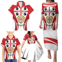 Personalised Sardinia Italy Family Matching Puletasi and Hawaiian Shirt Sardegna Quattro Mori Coat Of Arms