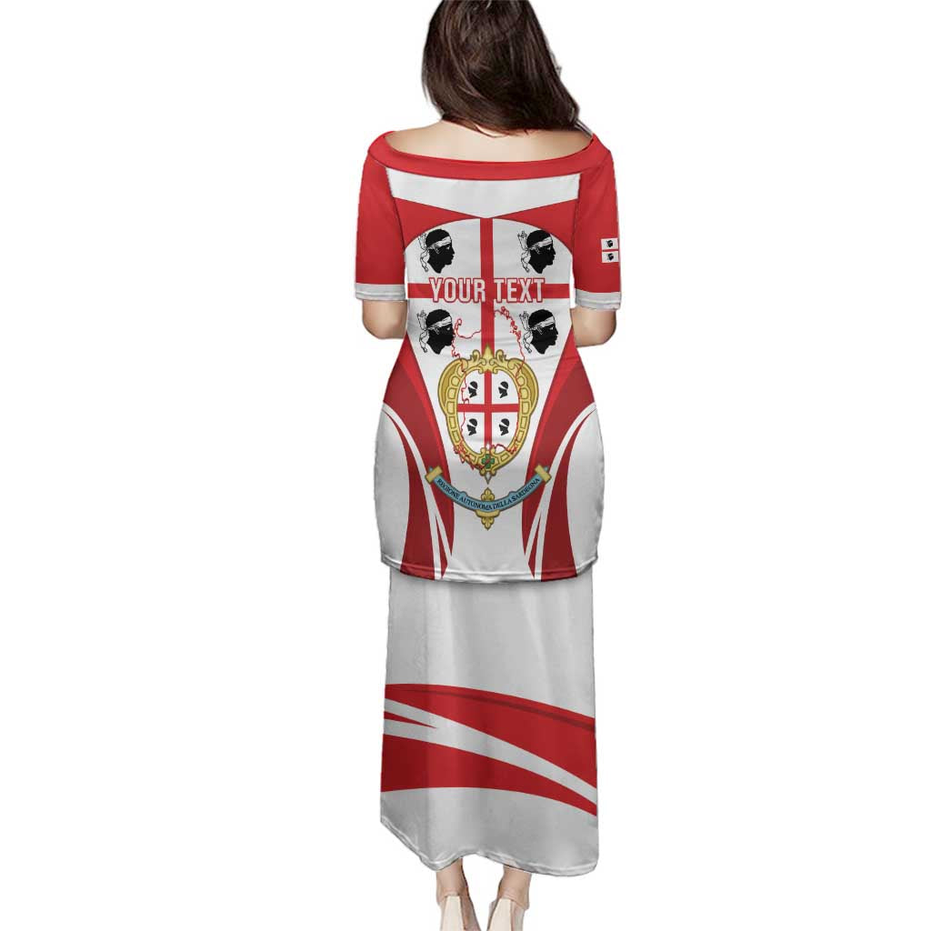 Personalised Sardinia Italy Family Matching Puletasi and Hawaiian Shirt Sardegna Quattro Mori Coat Of Arms