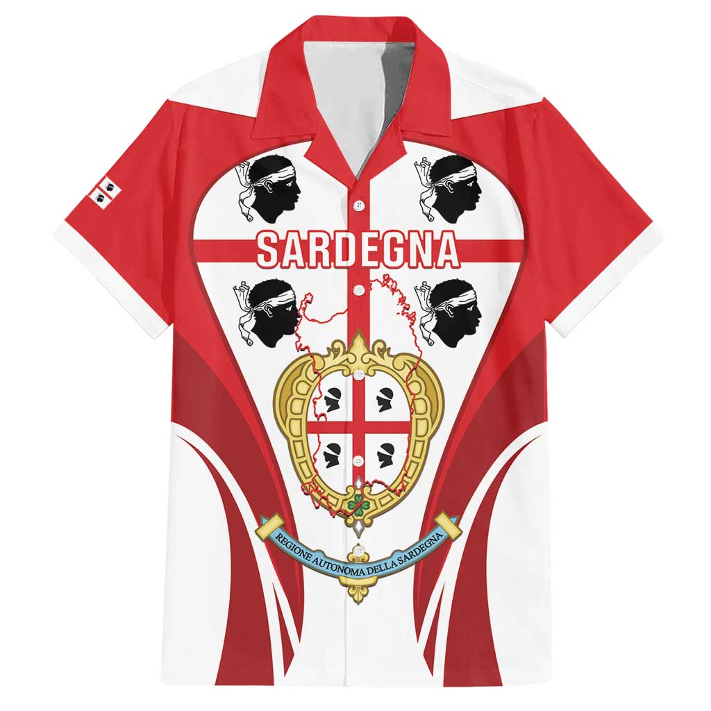 Personalised Sardinia Italy Family Matching Short Sleeve Bodycon Dress and Hawaiian Shirt Sardegna Quattro Mori Coat Of Arms
