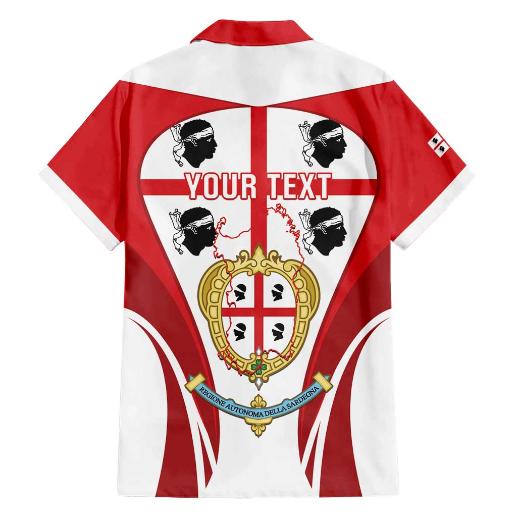 Personalised Sardinia Italy Family Matching Short Sleeve Bodycon Dress and Hawaiian Shirt Sardegna Quattro Mori Coat Of Arms