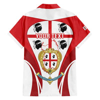 Personalised Sardinia Italy Family Matching Short Sleeve Bodycon Dress and Hawaiian Shirt Sardegna Quattro Mori Coat Of Arms