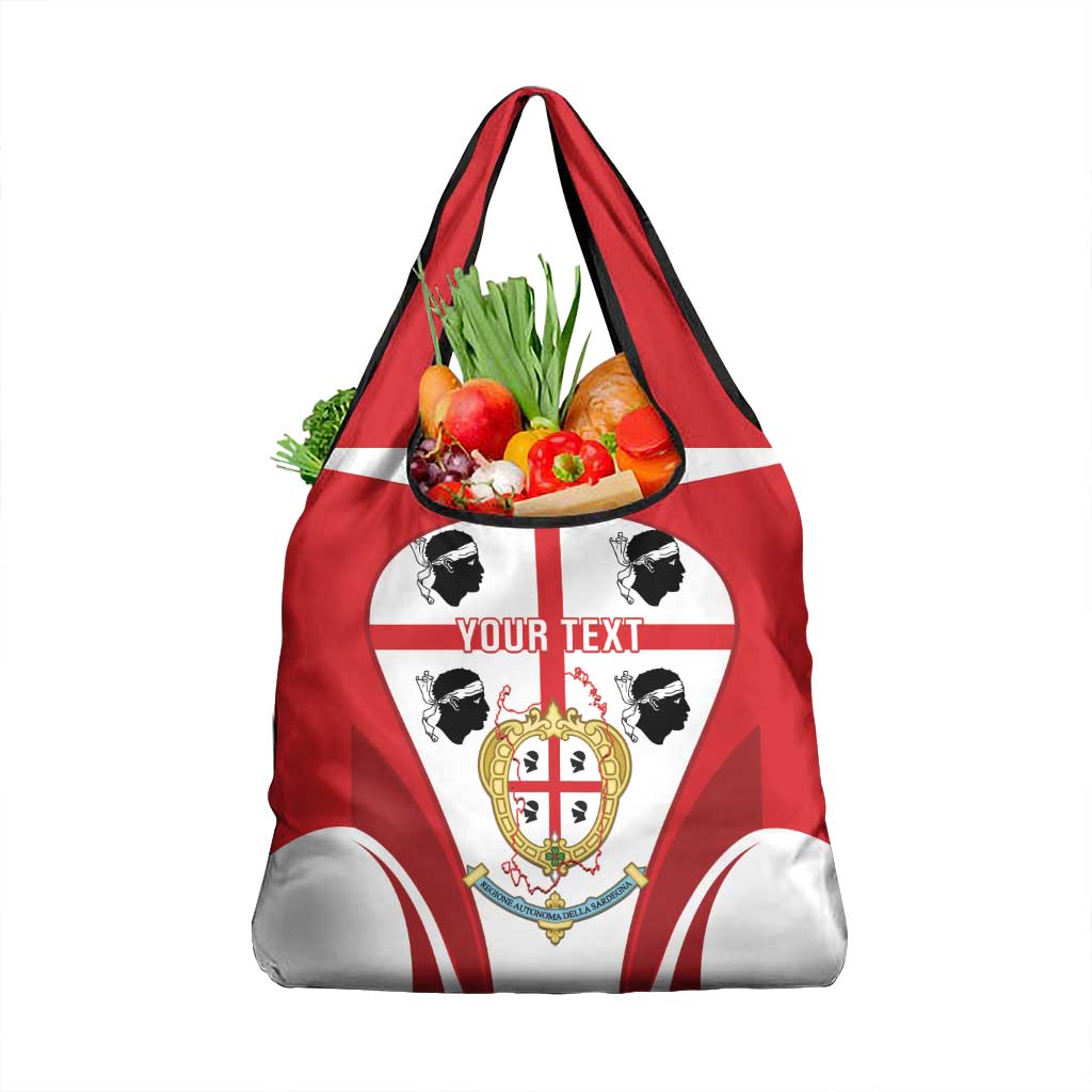 Personalised Sardinia Italy Grocery Bag Sardegna Quattro Mori Coat Of Arms