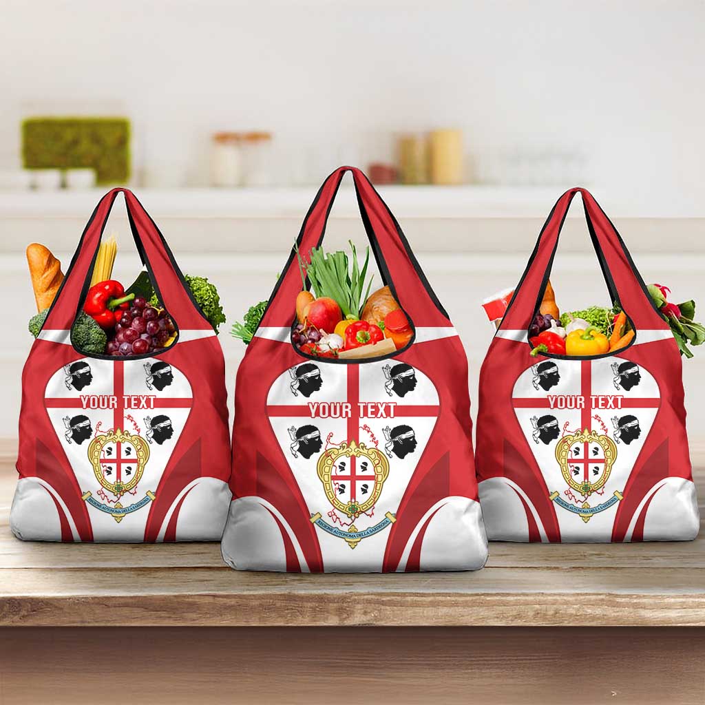 Personalised Sardinia Italy Grocery Bag Sardegna Quattro Mori Coat Of Arms