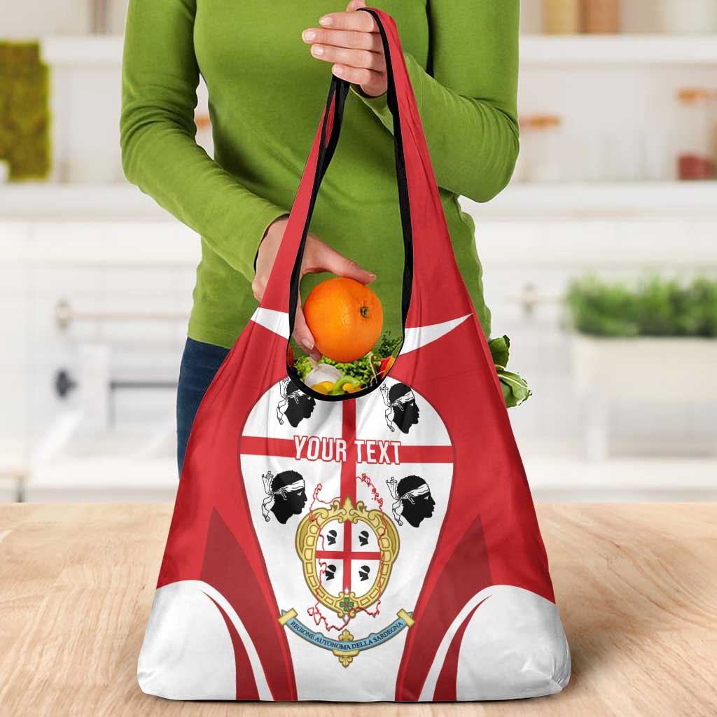 Personalised Sardinia Italy Grocery Bag Sardegna Quattro Mori Coat Of Arms