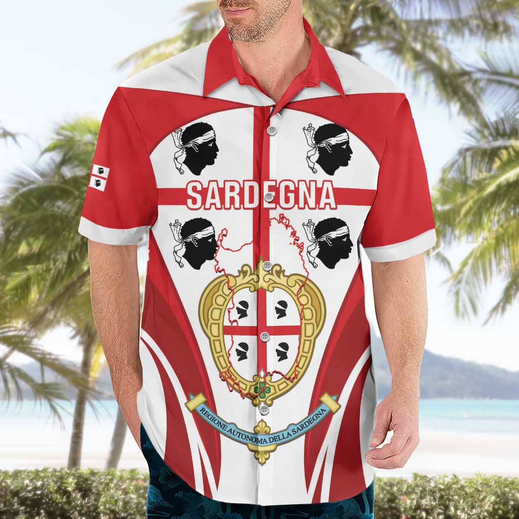 Personalised Sardinia Italy Hawaiian Shirt Sardegna Quattro Mori Coat Of Arms