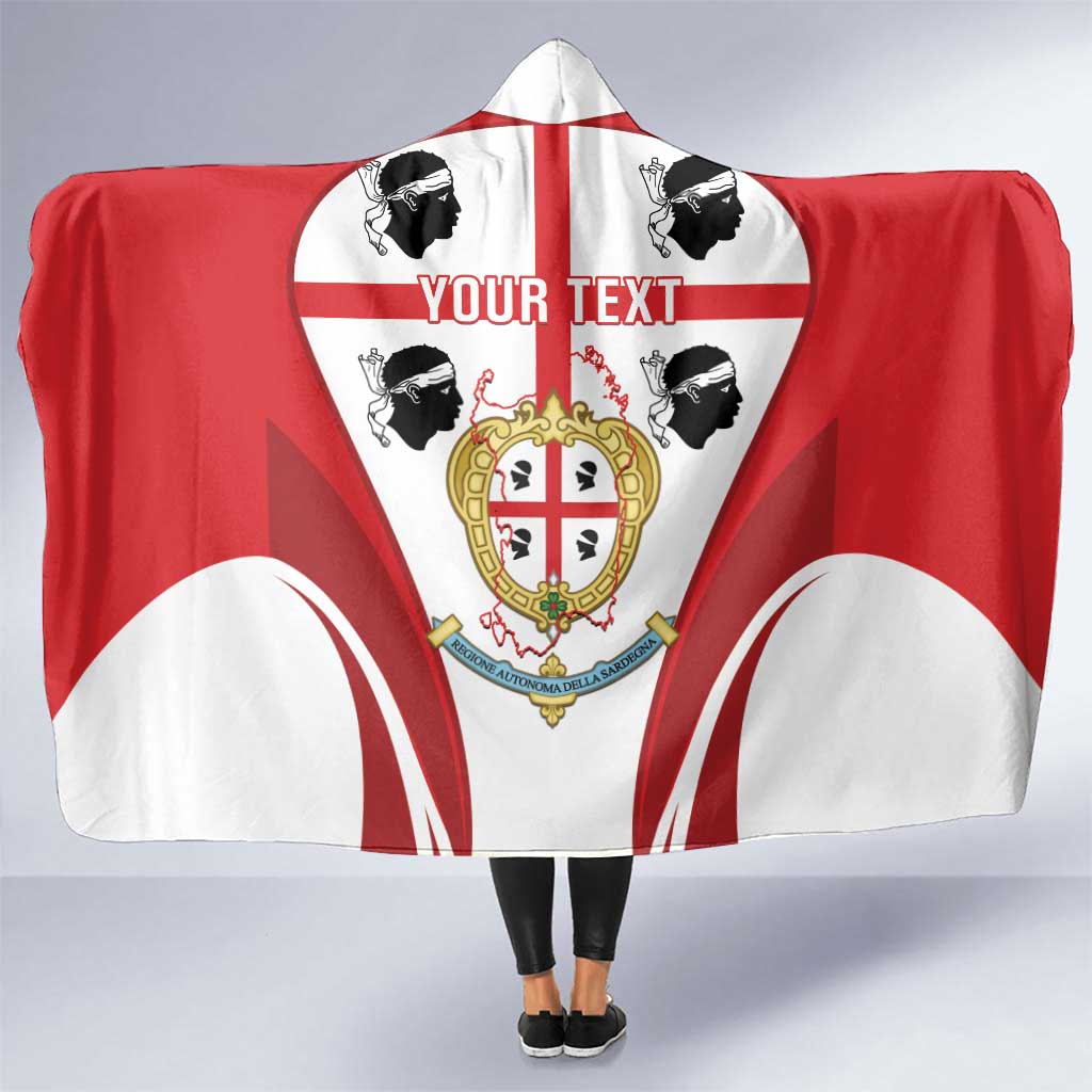 Personalised Sardinia Italy Hooded Blanket Sardegna Quattro Mori Coat Of Arms