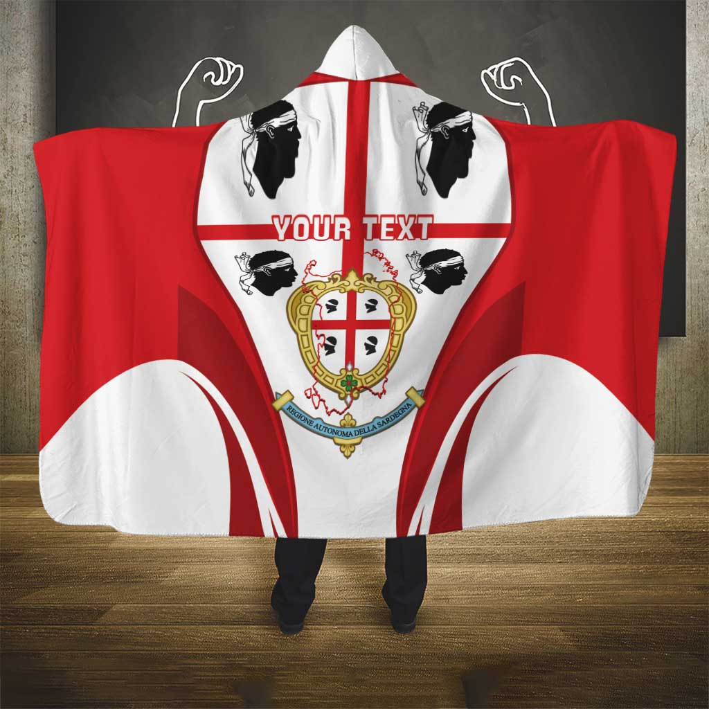 Personalised Sardinia Italy Hooded Blanket Sardegna Quattro Mori Coat Of Arms