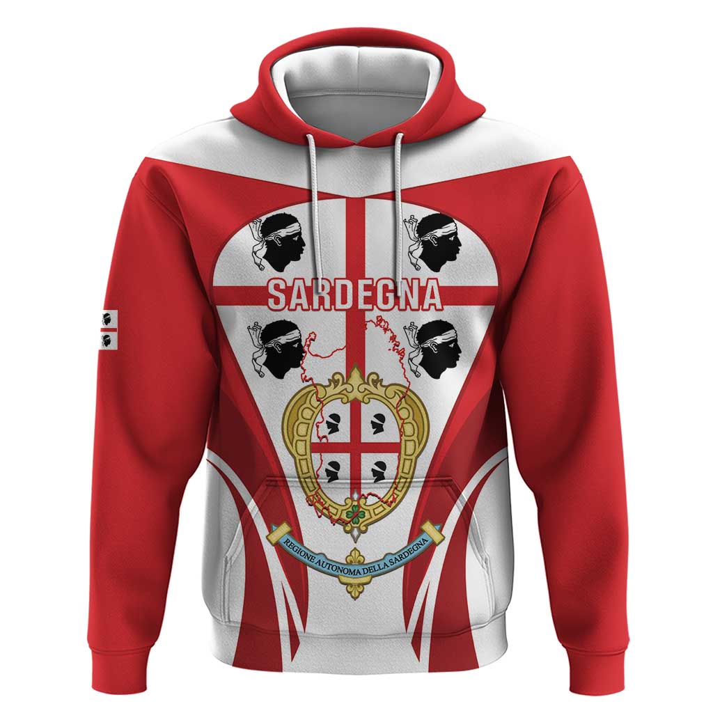 Personalised Sardinia Italy Hoodie Sardegna Quattro Mori Coat Of Arms