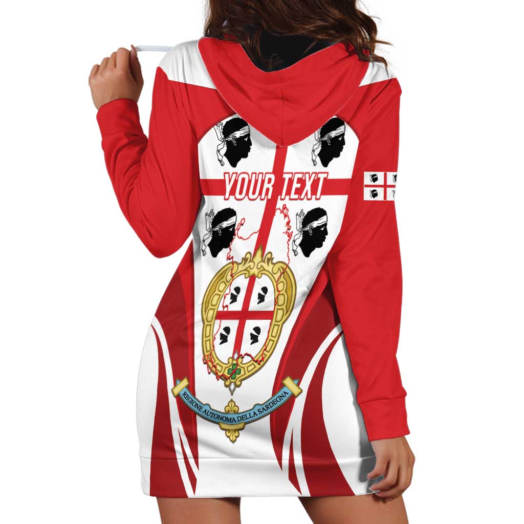 Personalised Sardinia Italy Hoodie Dress Sardegna Quattro Mori Coat Of Arms