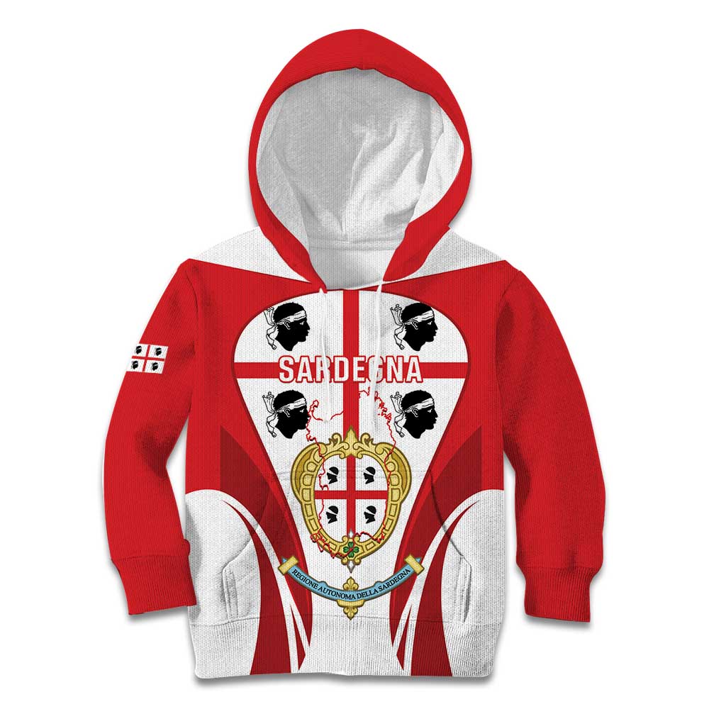 Personalised Sardinia Italy Kid Hoodie Sardegna Quattro Mori Coat Of Arms