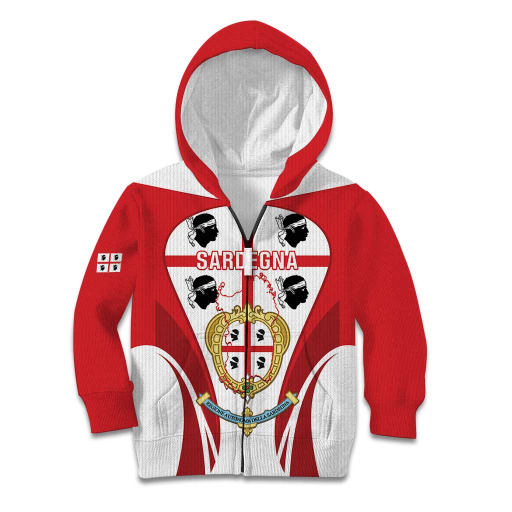 Personalised Sardinia Italy Kid Hoodie Sardegna Quattro Mori Coat Of Arms