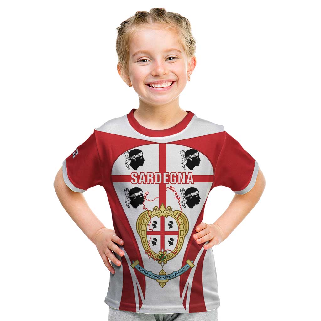 Personalised Sardinia Italy Kid T Shirt Sardegna Quattro Mori Coat Of Arms