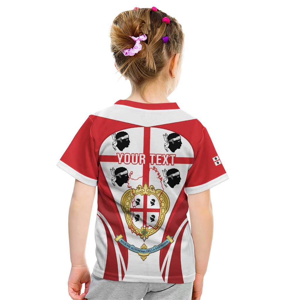 Personalised Sardinia Italy Kid T Shirt Sardegna Quattro Mori Coat Of Arms