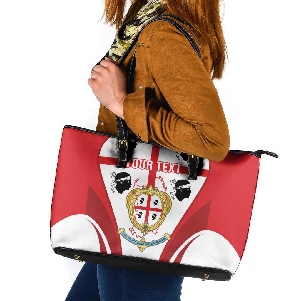 Personalised Sardinia Italy Leather Tote Bag Sardegna Quattro Mori Coat Of Arms